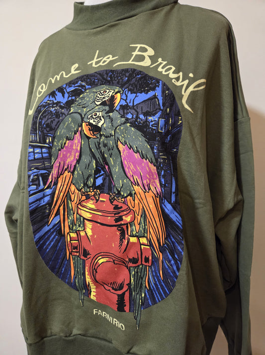 Moletom Farmrio Come to Brasil fundo Verde