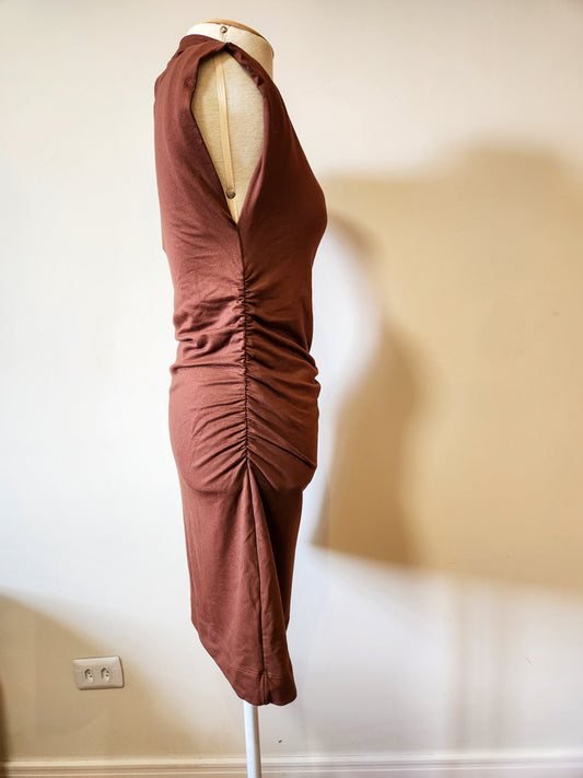 Vestido Farm Marrom Liso