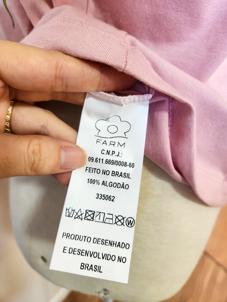 Camiseta Farm Caipirinha Rosa - Se a Vida te Der Limões