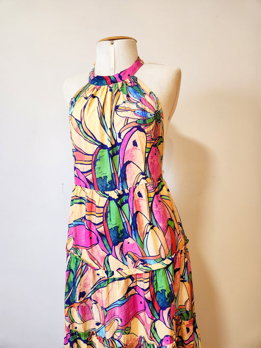 Vestido Farm Bananas Coloridas Frente Única
