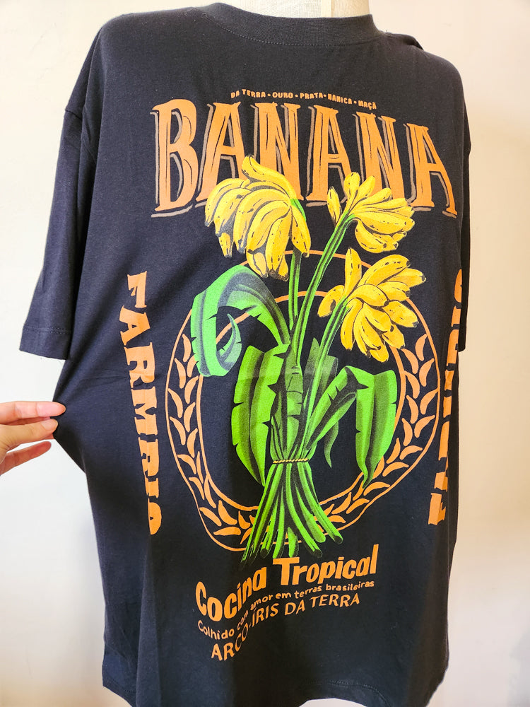 Camiseta Farm Banana Cocina Tropical Preto