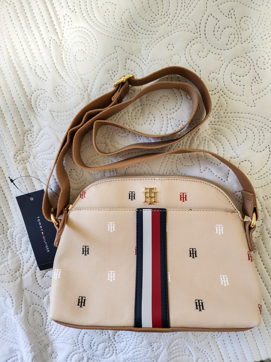 Bolsa Tommy Hilfiger Estampada com Creme