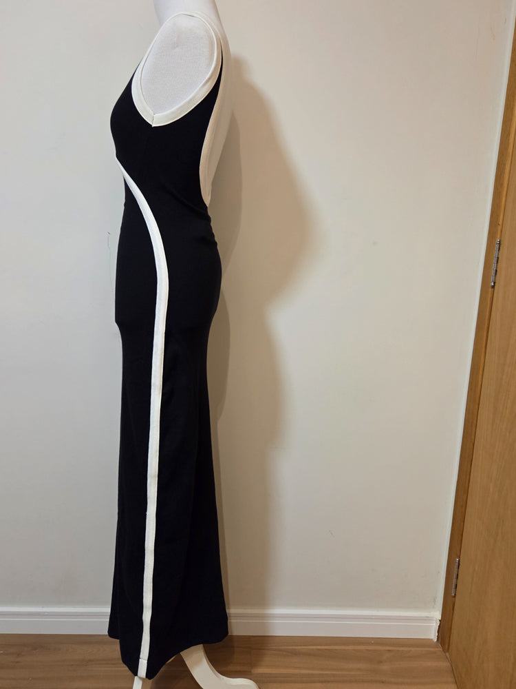 Vestido Farm Longo Preto e Offwhite