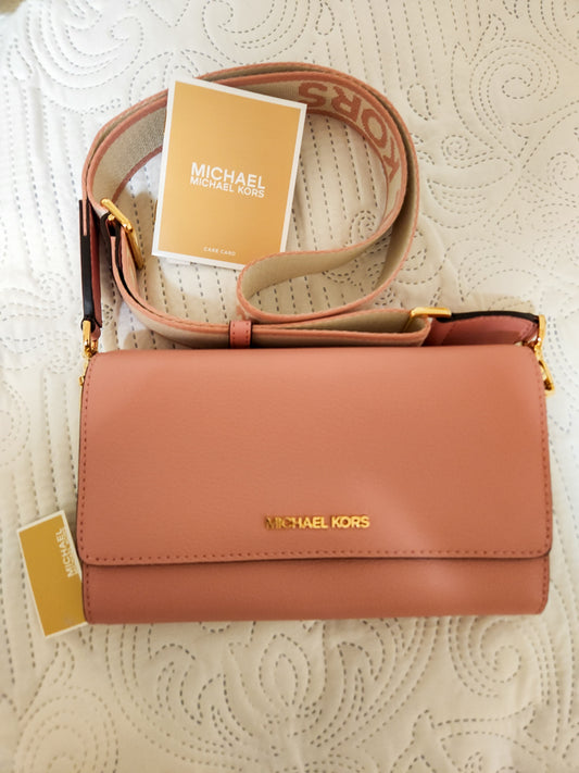 Bolsa Michael Kors Crossbody Rosinha com Creme