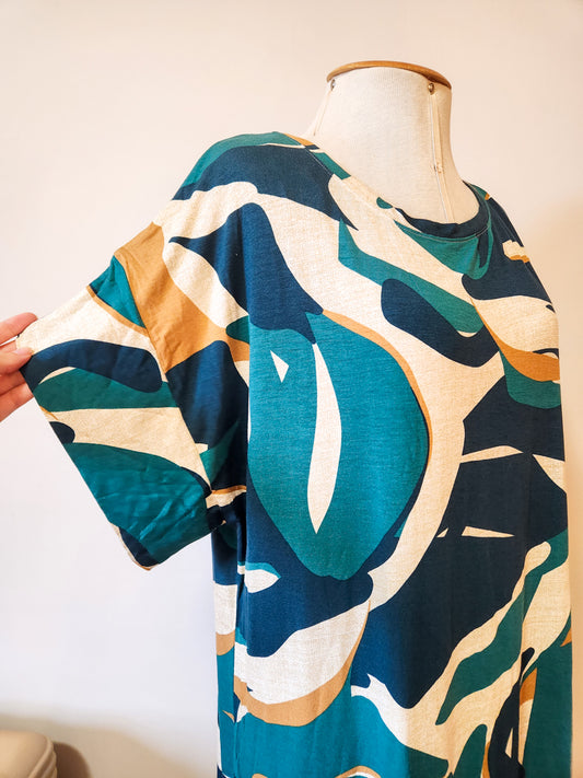 Vestido W Space Folhagens em Viscose