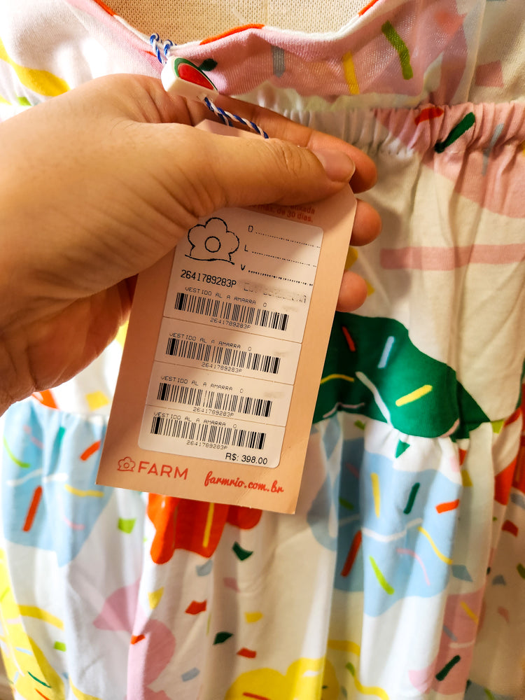 Vestido Farm Midi Folhagens Coloridas