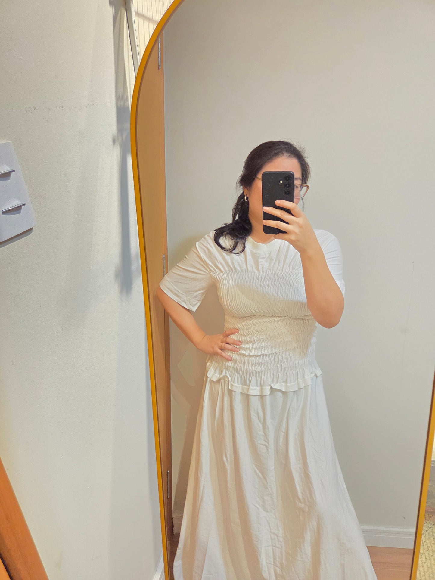 Vestido Farm T-shirt Lastex Off White