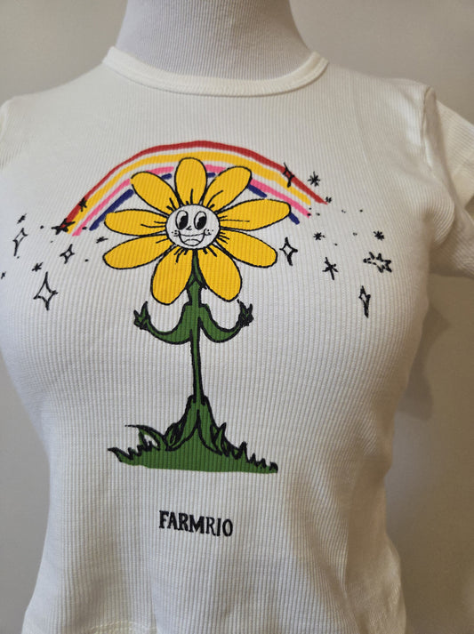 Blusinha Farm Cropped Estampa Flor