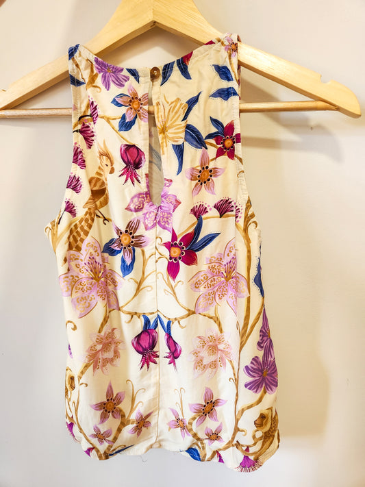 Regata Farm Floral Tom de Lilás e Roxo