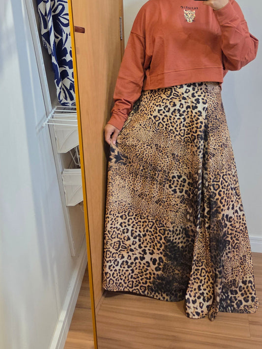 Saia Animal Print Longa