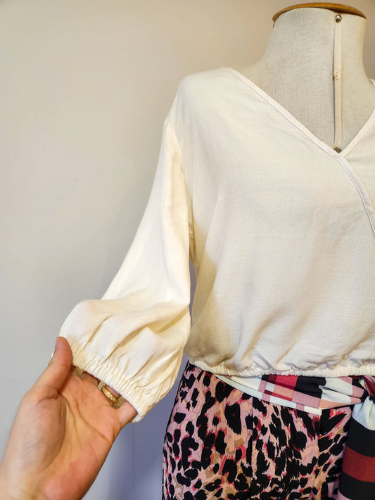 Blusa Maria Filó Transpassada com Elástico – Off White