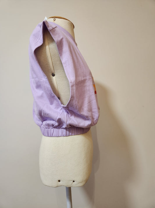 Blusinha Farm Adidas Lilás - Modelo Cropped