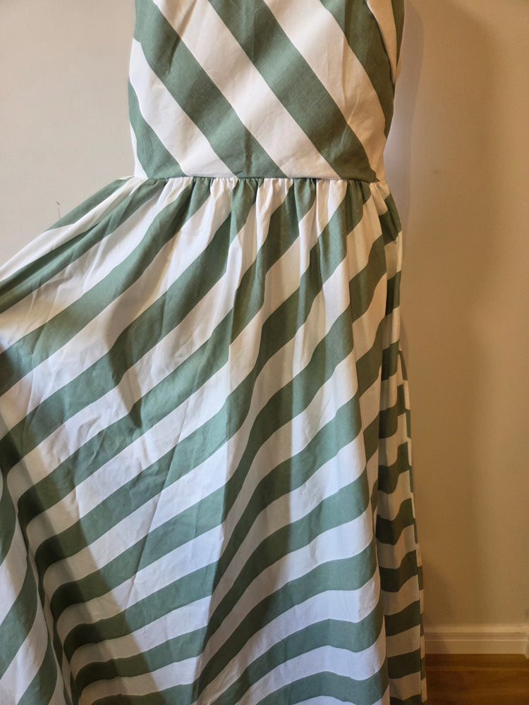 Vestido Farm Listras Verde