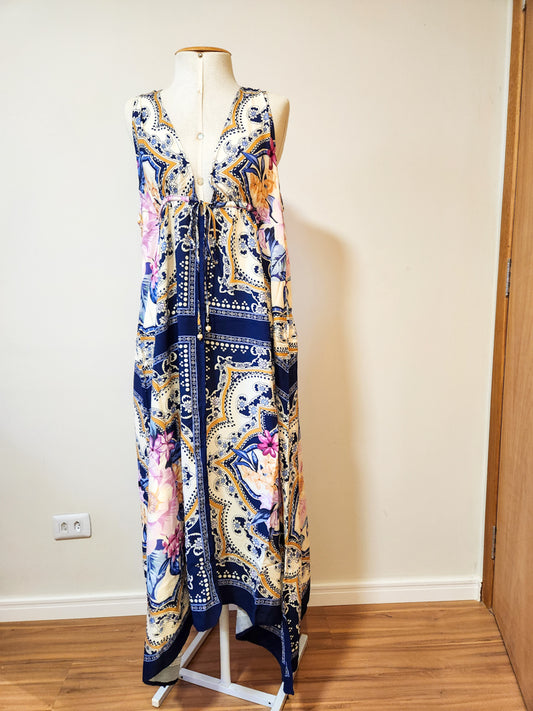 Vestido Farm Lenço Floral Pontas