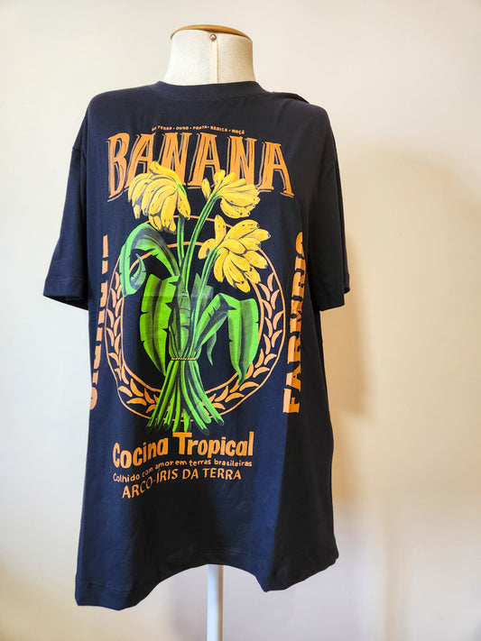 Camiseta Farm Banana Cocina Tropical Preto