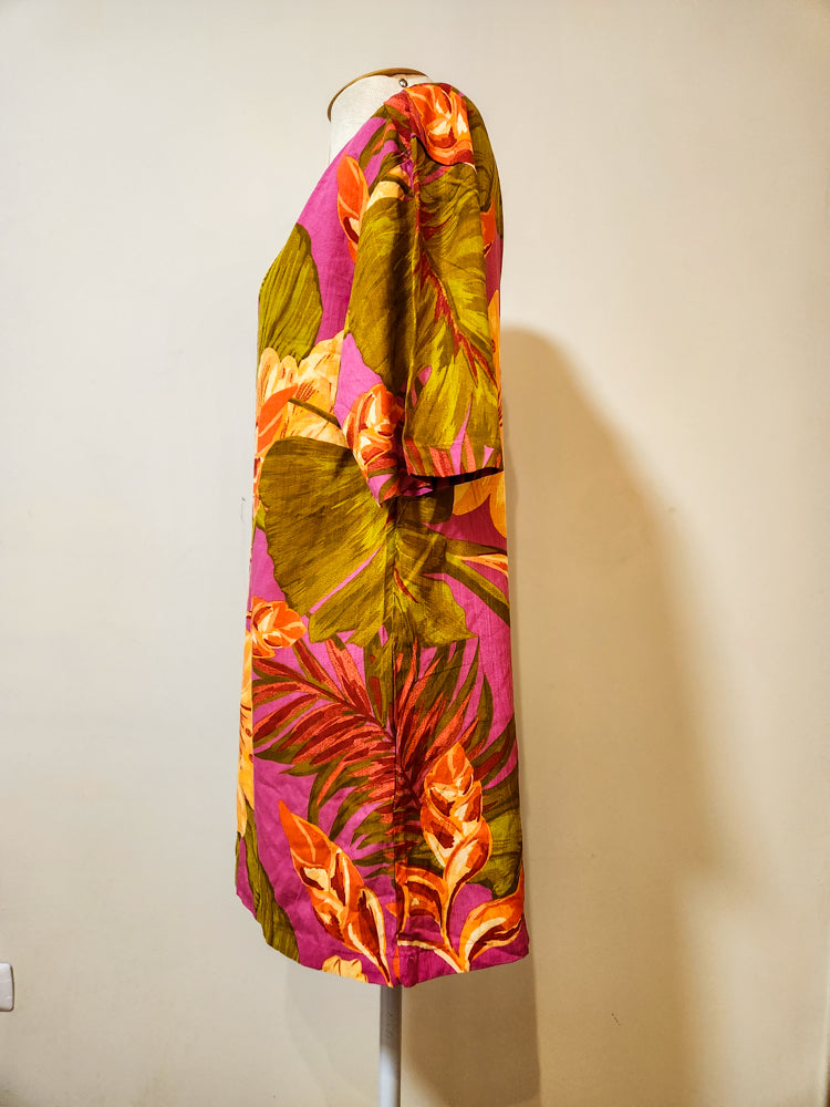 Vestido Santa Mana Floral e Folhagens