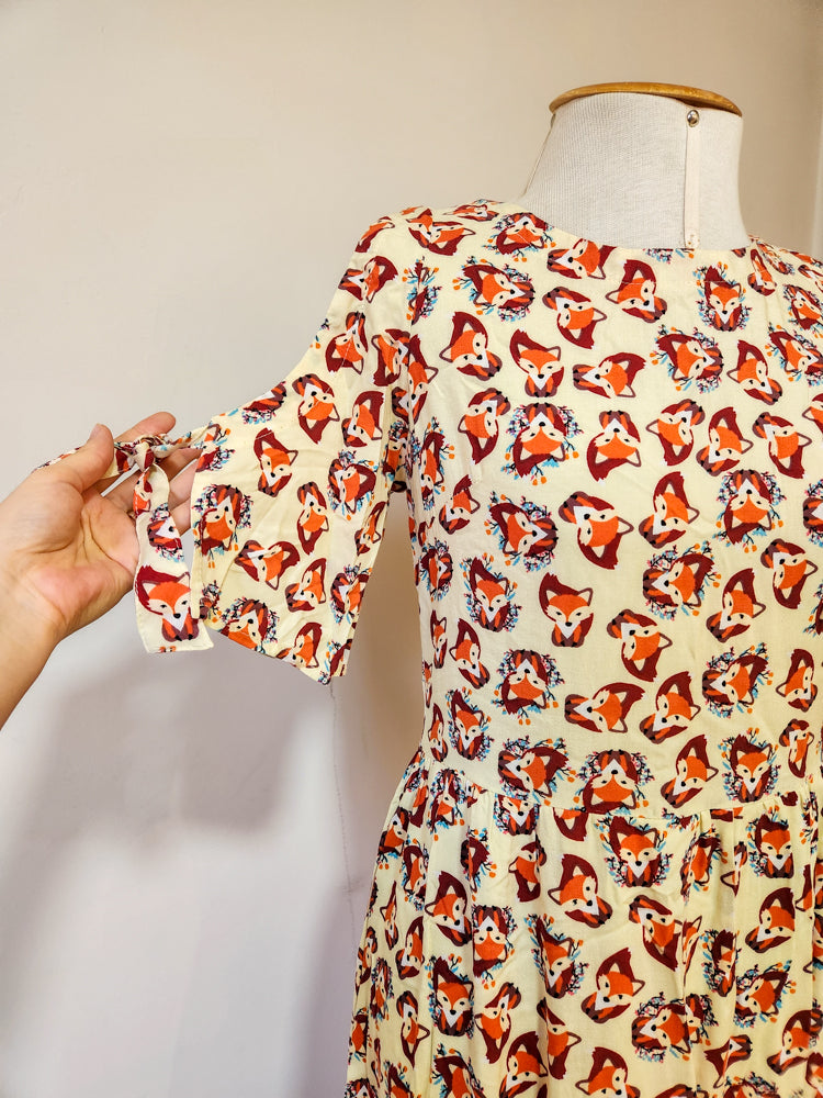 Vestido Kitson Estampa de Raposas