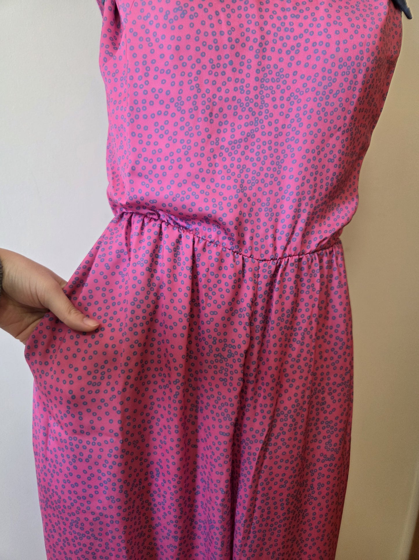 Macacão Antix Pantalona Rosa e Flor Azul