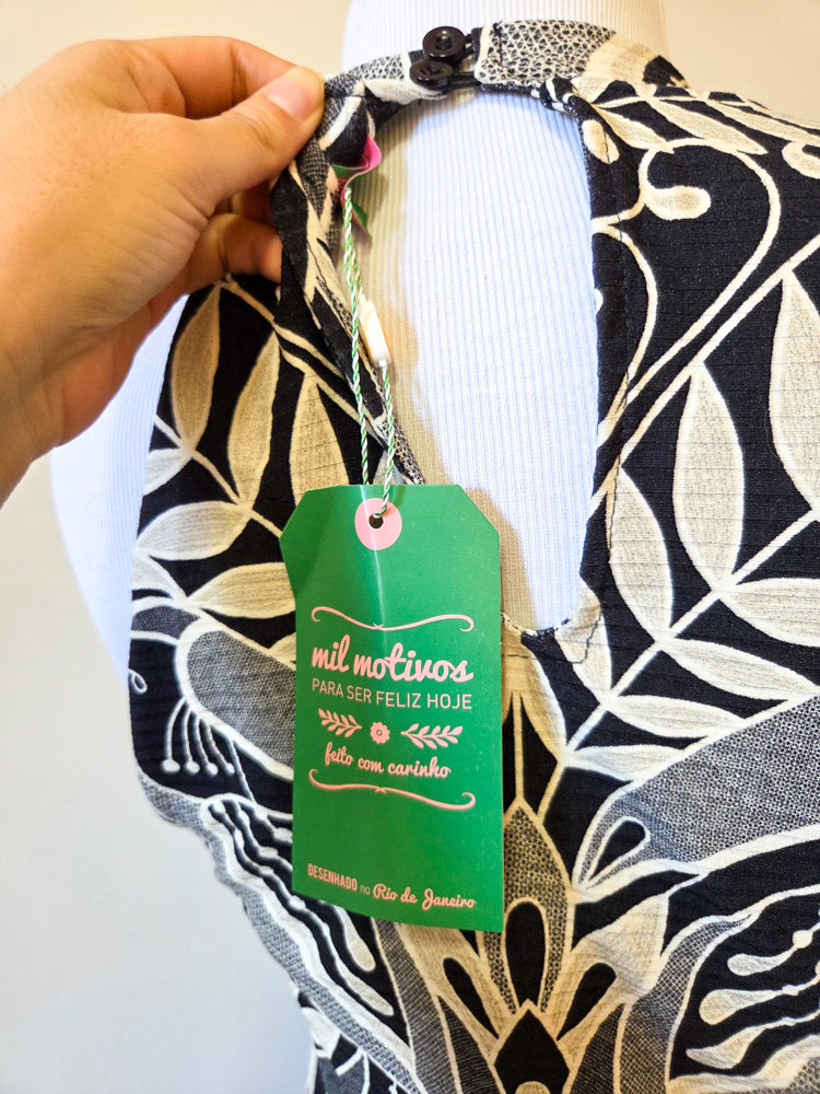 Vestido Farm Midi Canelado Rendeira