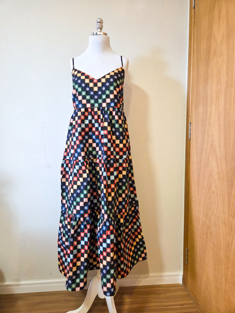 Vestido Farm Cropped Xadrez Florzinhas