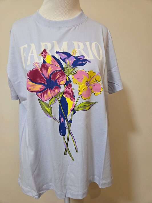 Camiseta Farm Fit Flores e Passarinho