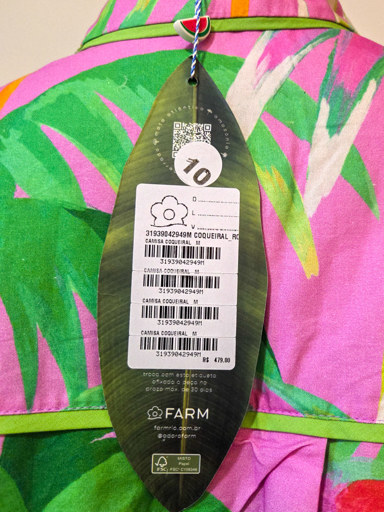 Camisa Farm Coqueiral Rosa