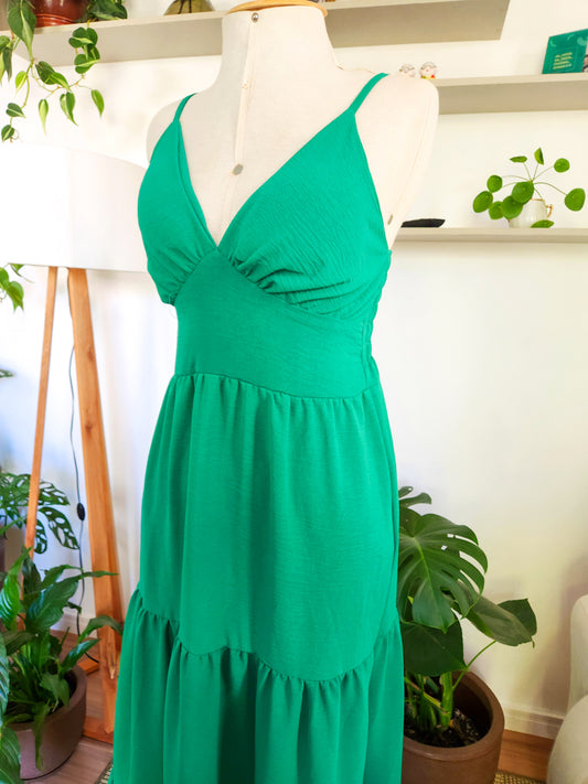 Vestido Verde Bandeira Longo Três Marias