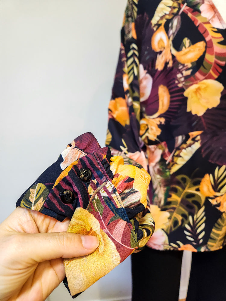 Blusinha Laclô Floral Transpassado