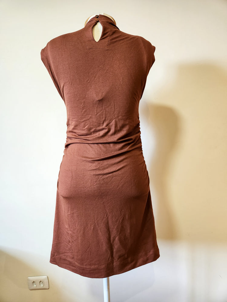 Vestido Farm Marrom Liso