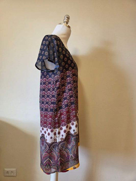 Vestido Farm Curto Estampa Étnica Paisley | Com Forro Avulso