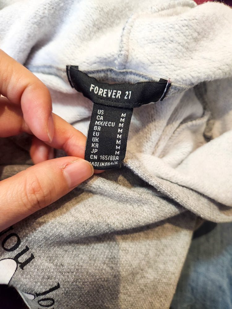 Moletom Forever 21 Cinza Floral