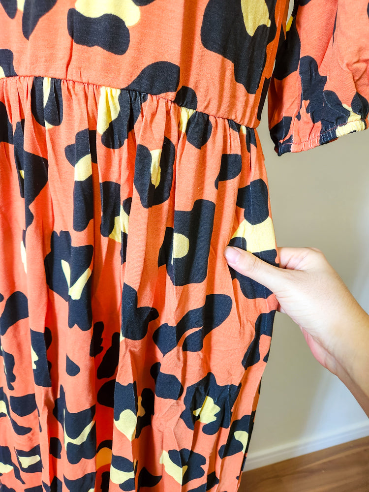 Vestido Berry Animal Print Terracota