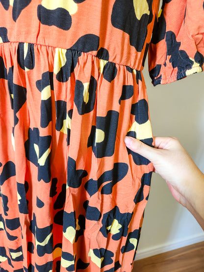 Vestido Berry Animal Print Terracota