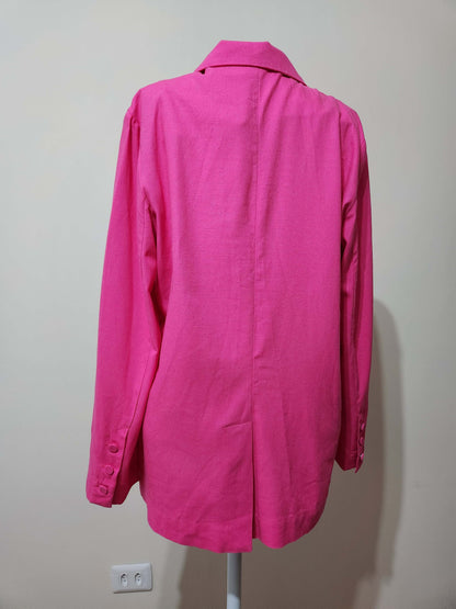 Blazer Feminino Rosa em Viscose e Linho – Dress To