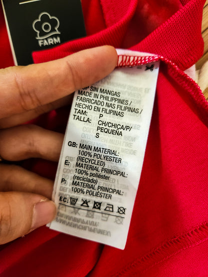 Blusinha Farm Adidas Tie Dye Vermelha - Modelo Cropped