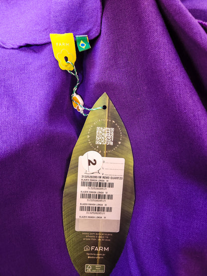 Blazer Farm Roxo com Botões Encapados