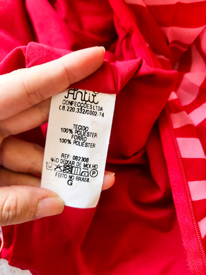 Vestido Antix Midi Bagatelie Rosa e Vermelho