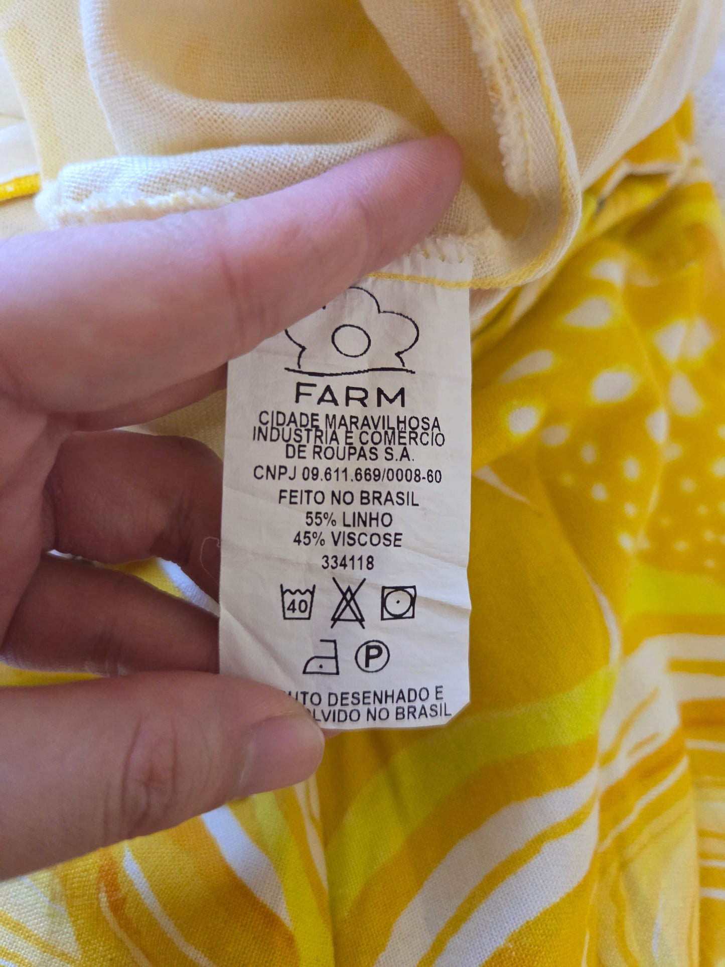 Vestido Farm Flor do Mar Amarelo