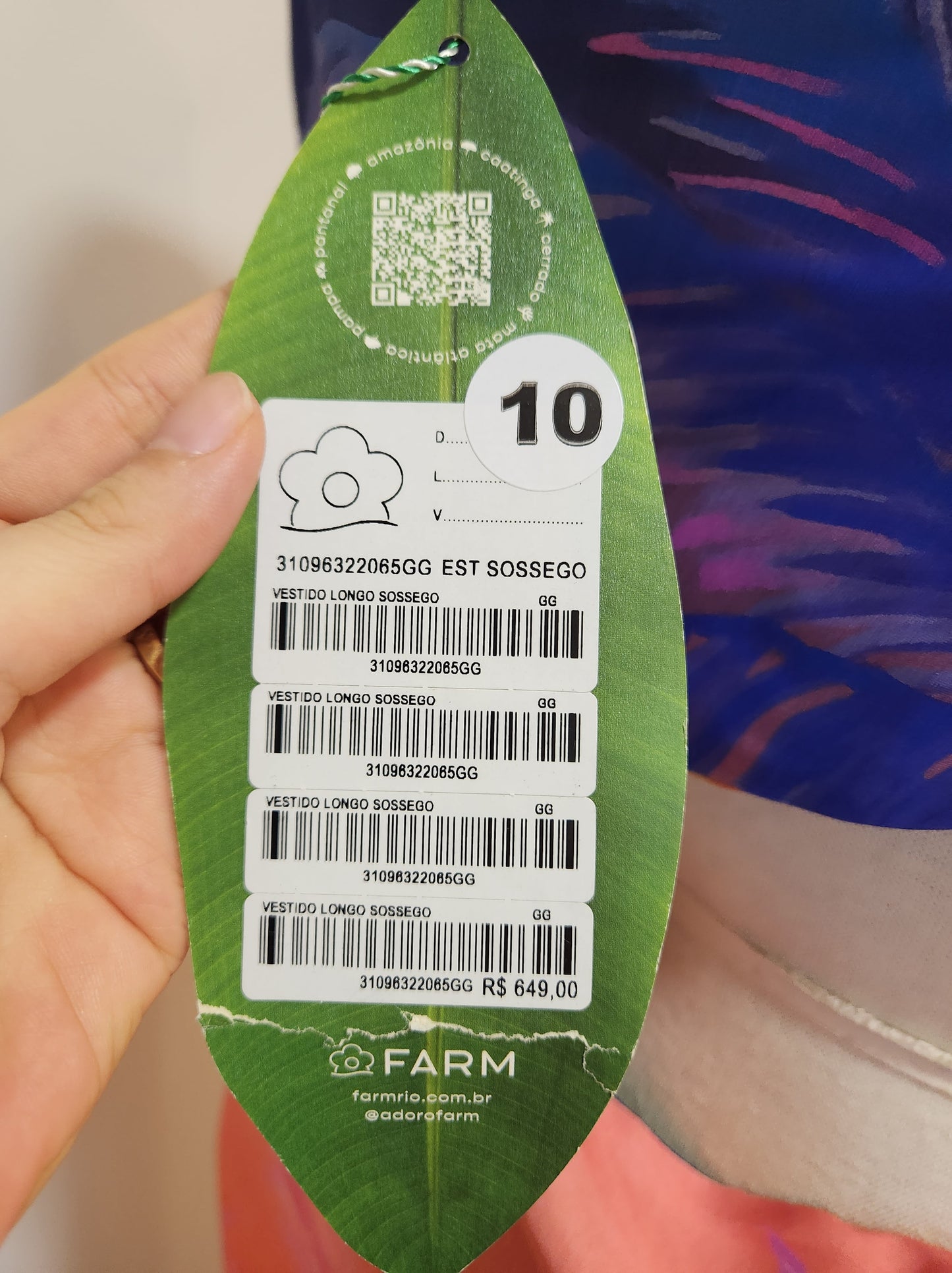 Vestido Farm Longo Estampa Sossego