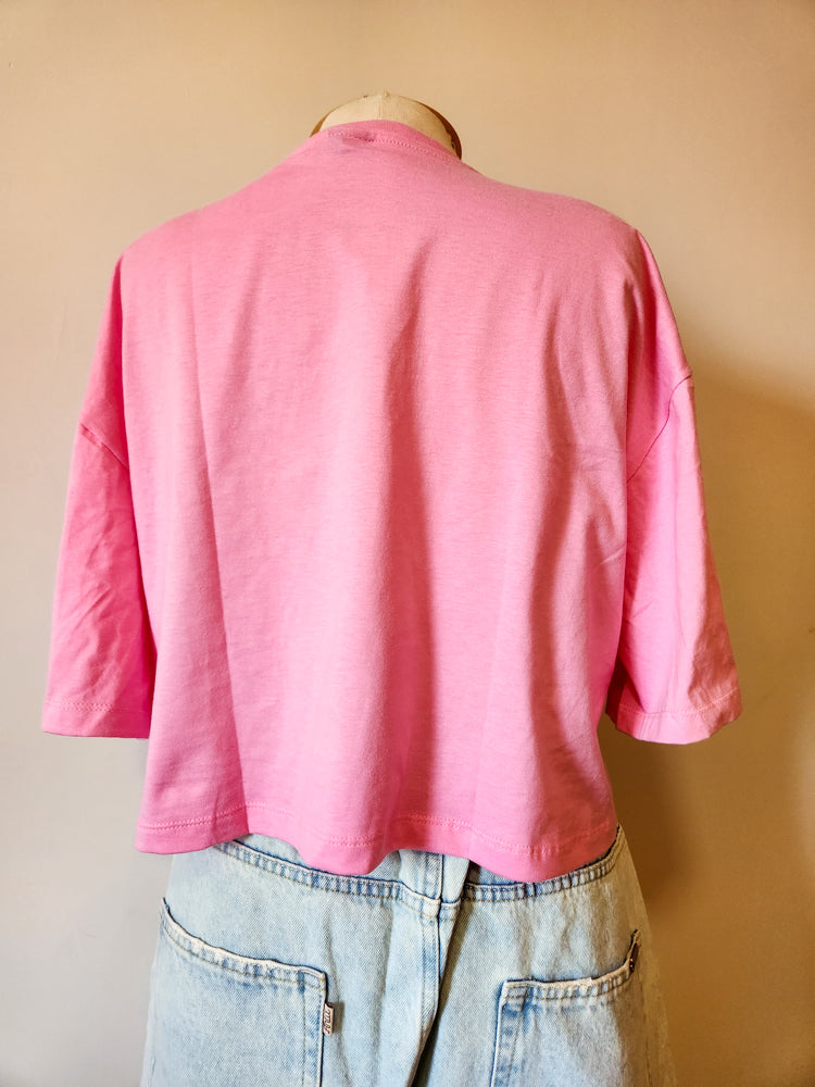 Camiseta Farm Feirinha Box - Fundo Rosa