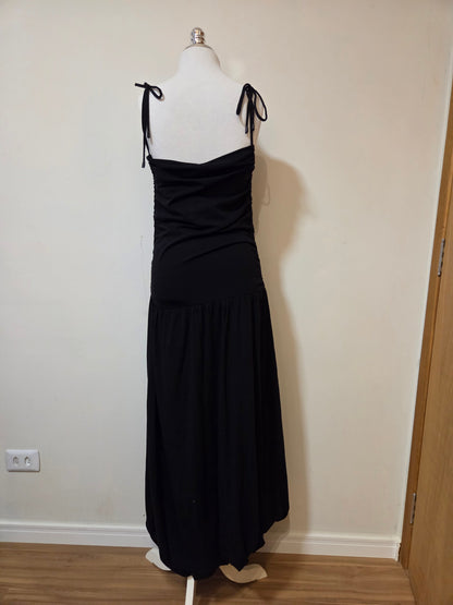 Vestido Farm Preto Franzido Balonê