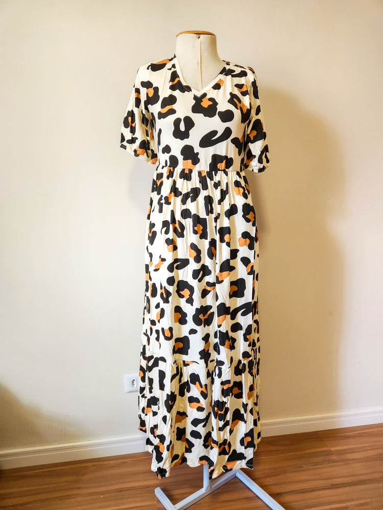Vestido Berry Animal Print Off White