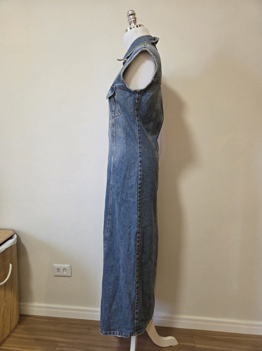 Vestido Zara Jeans Regata Longo