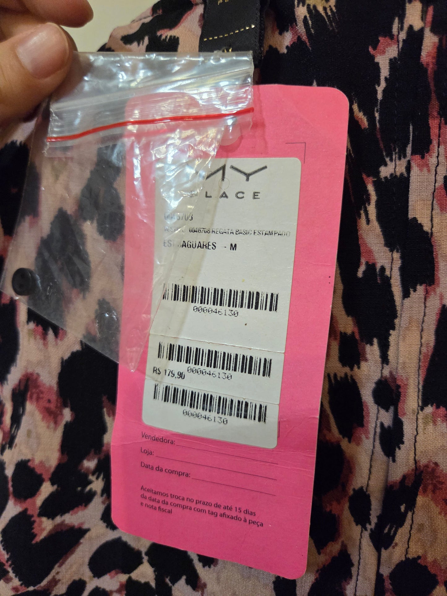 Vestido My Place Curto Animal Print Rosa