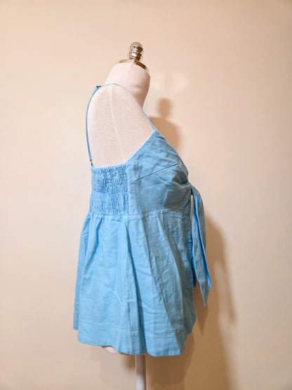 Blusinha Farm Azul Claro Laço Frontal