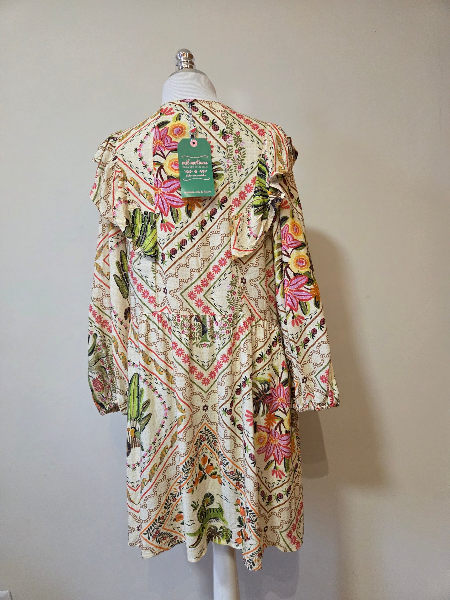 Vestido Farm Curto Paraiso Frutas e Araras