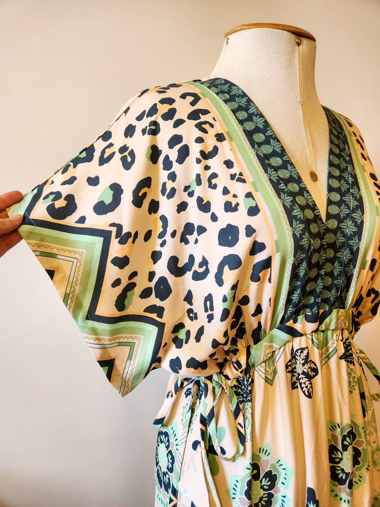Vestido Chris Ms Animal Print Verde
