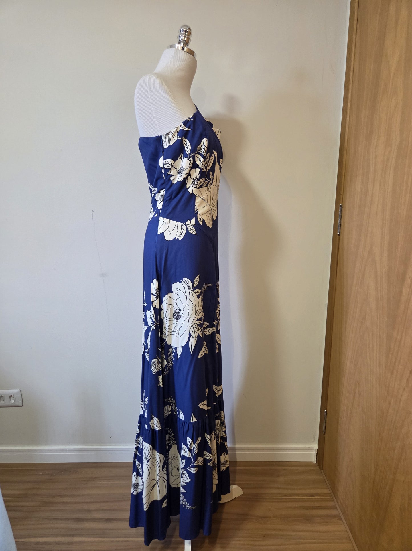 Vestido Farm Azul Floral Jardim Tranquilo
