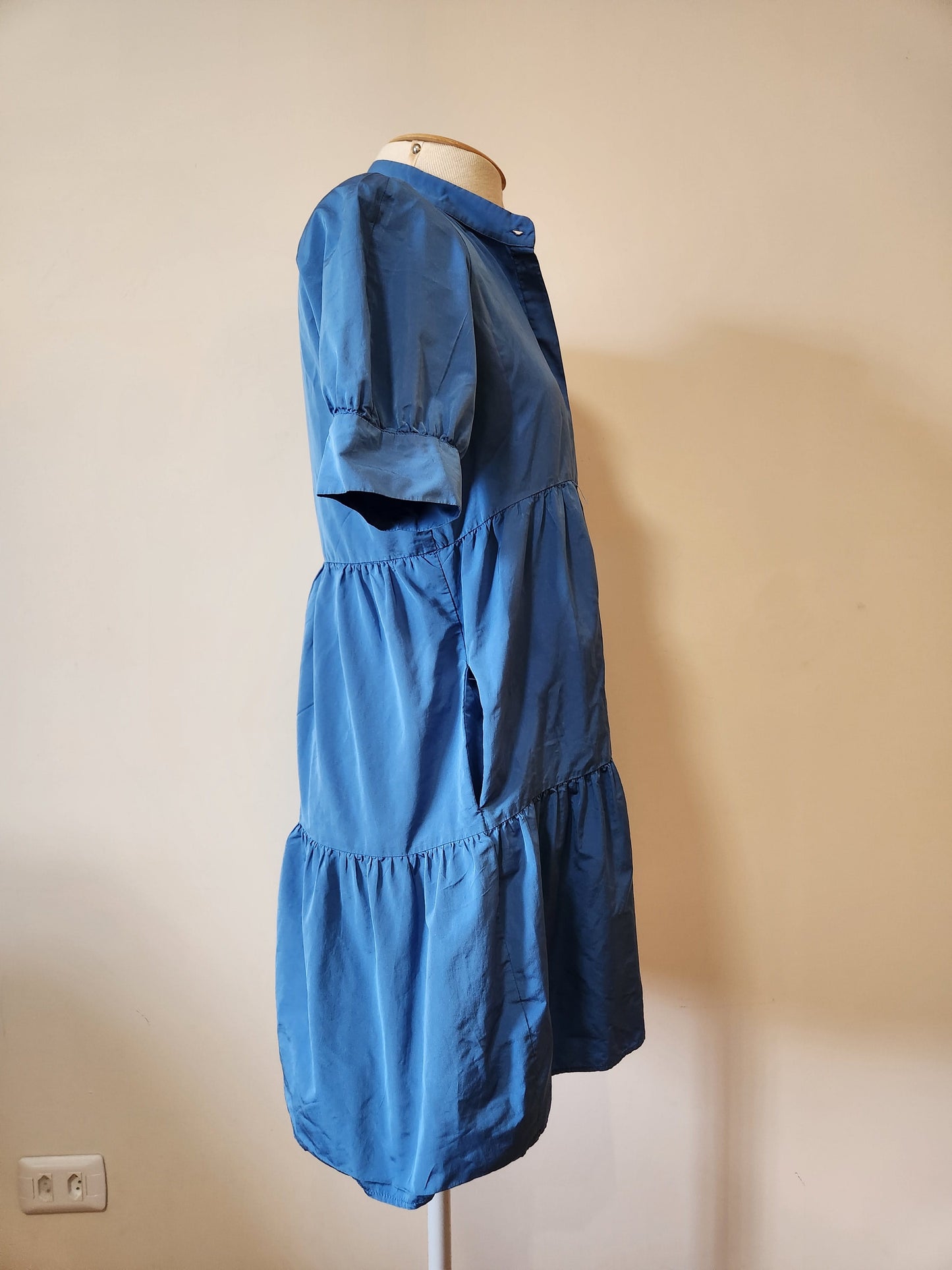 Vestido Zara Curto Azul Petróleo