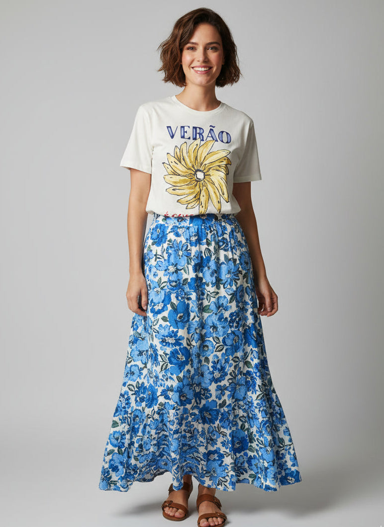 Camiseta Farm Verão Floral Amarelo